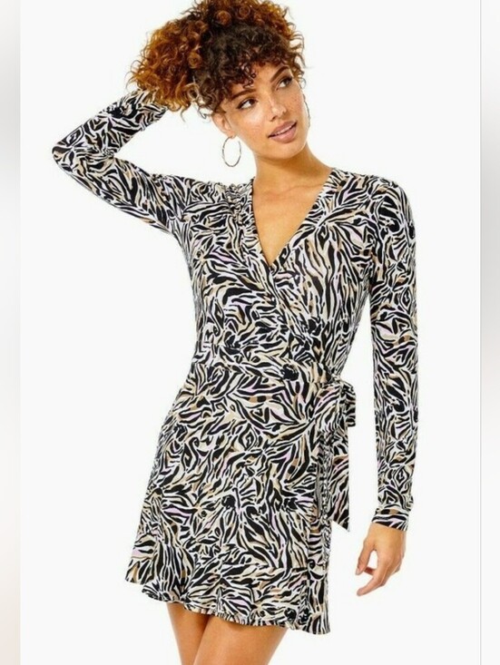 Lilly Pulitzer Dresses & Skirts - Lilly Pulitzer Rilla Onyx Can You Zee Me Zebra Wrap Dress Skort Short Romper Sm